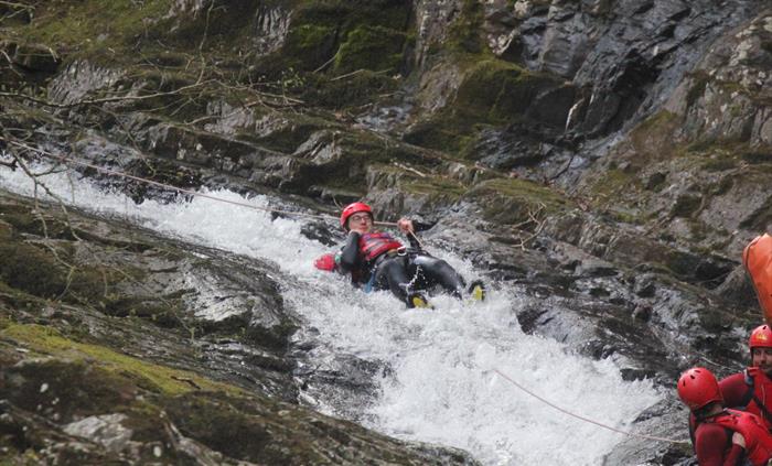 Climb, swim and slide through a pristine Welsh river.



An offsite adventure where you will traverse, jump, scramble, slide and swim to descend t